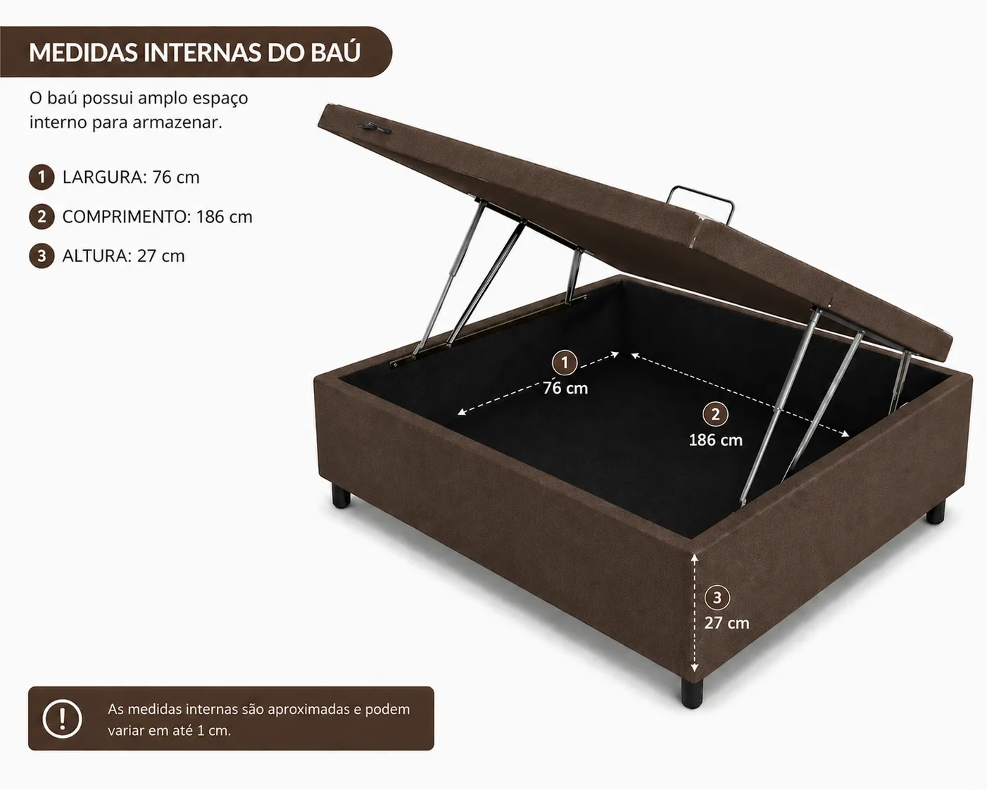 Cama Box Baú Solteiro 88cm foto 2