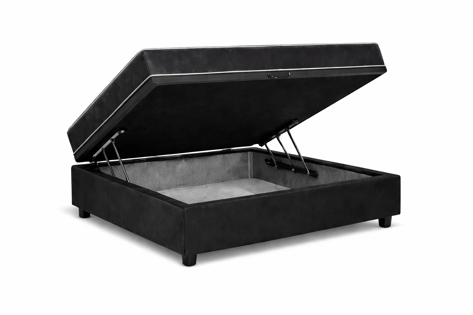 Kit Cama Box Baú + Colchão D45 Solteirinho 0,78m - Preto