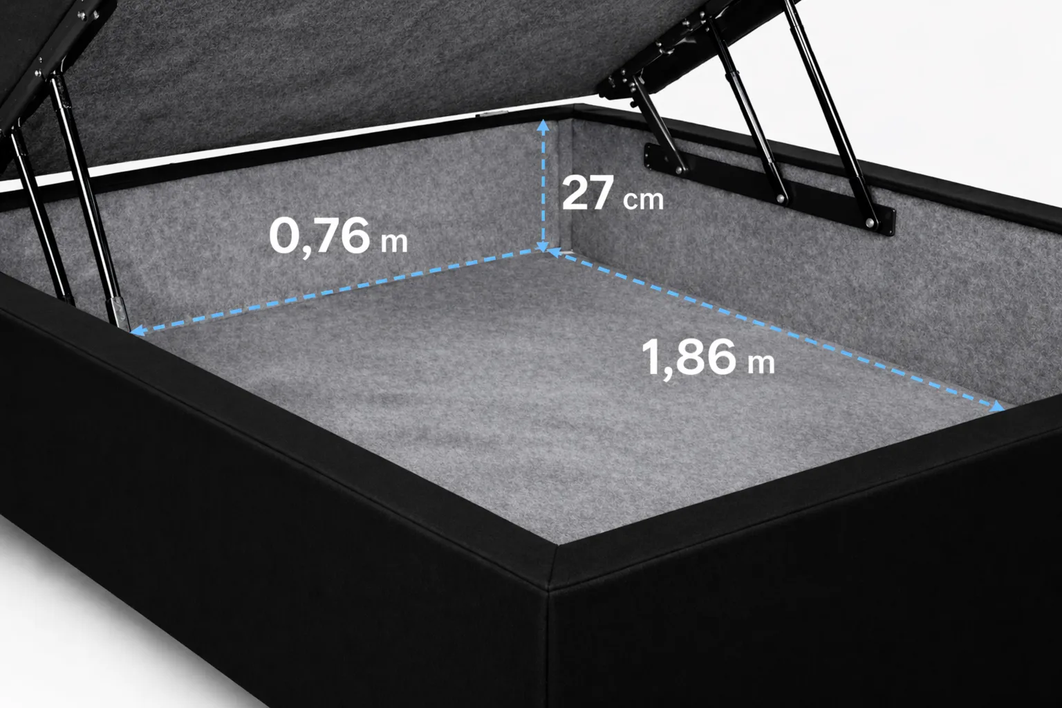 Kit Cama Box Baú + Colchão Mola Bonnel Solteirinho 0,78m - Preto foto 3