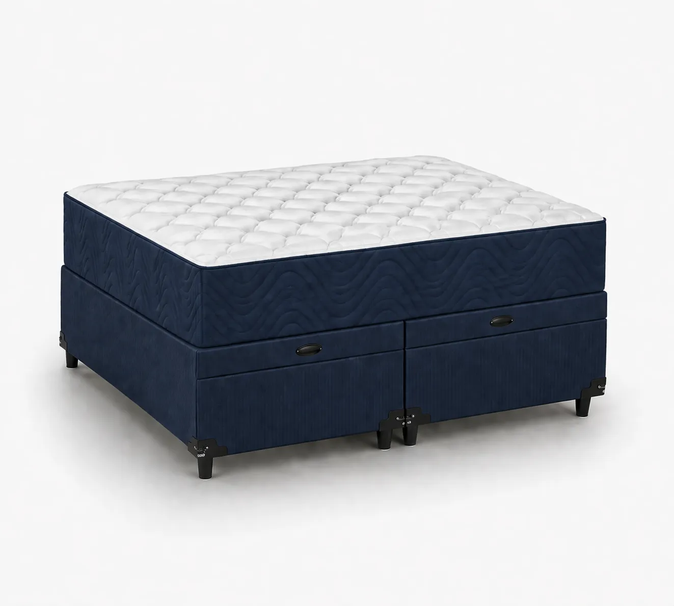 Kit Cama Box Baú + Colchão D45 Solteirão 0,96m - Azul foto 2