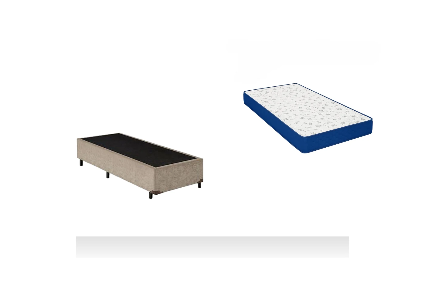 Kit Cama Box + Colchão D33 Solteirão 0,96m - Azul
