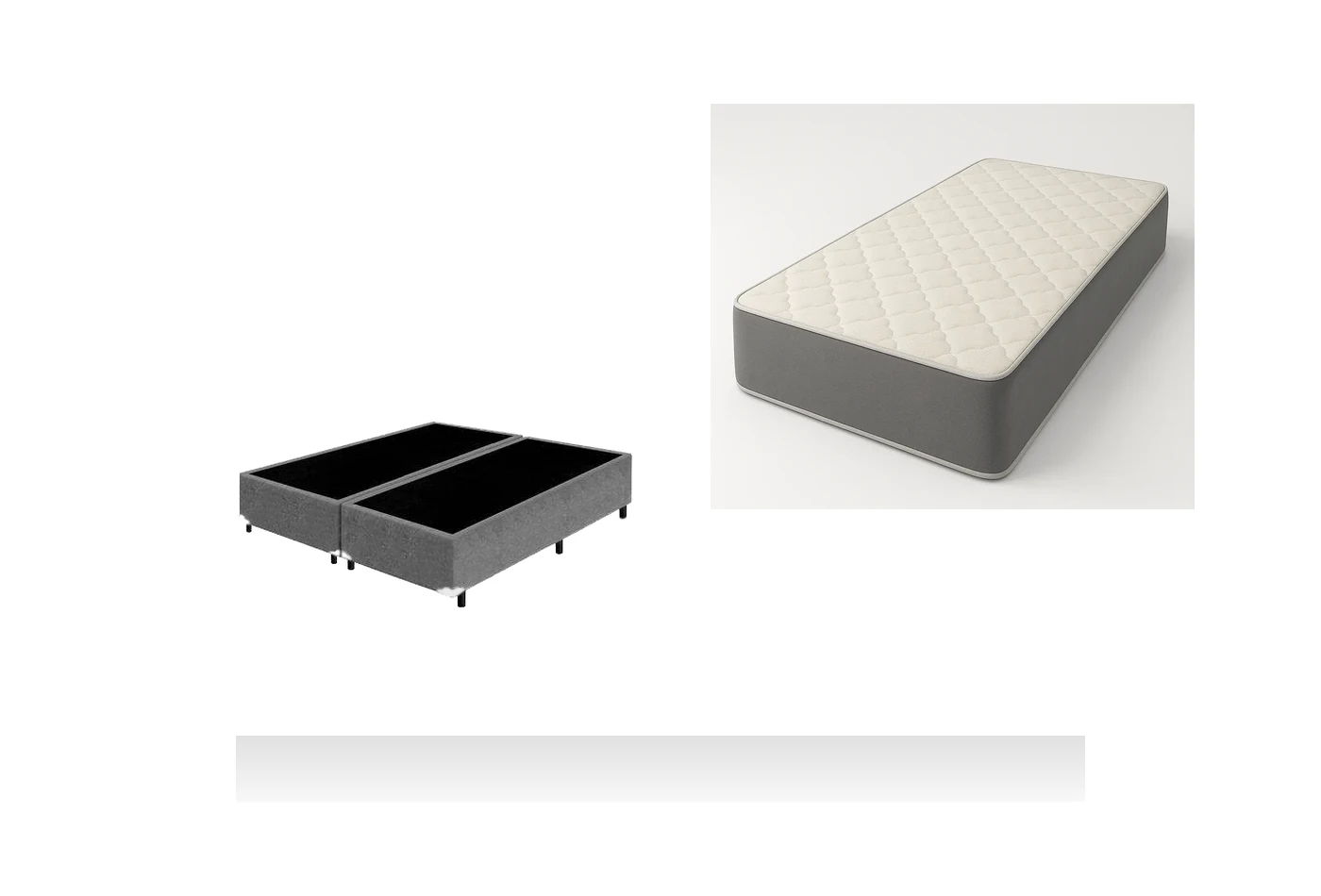 Kit Cama Box + Colchão D45 Casal 1,38m - Cinza