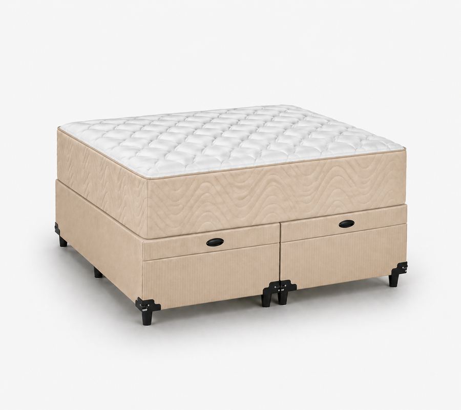 Kit Cama Box Baú + Colchão D33 Queen 1,58m - Bege foto 2