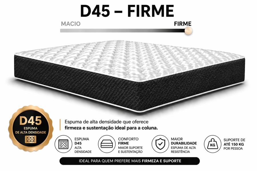 Kit Cama Box Baú + Colchão D45 King 1,98m - Preto foto 3